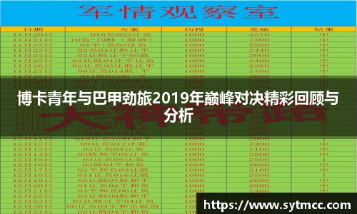 博卡青年与巴甲劲旅2019年巅峰对决精彩回顾与分析