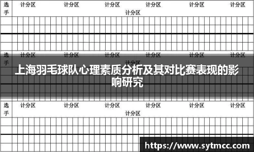上海羽毛球队心理素质分析及其对比赛表现的影响研究